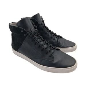 TCG Porter Shoes Mens Size 13 Black Leather High Top Casual Sneakers Comfort